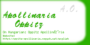 apollinaria oppitz business card